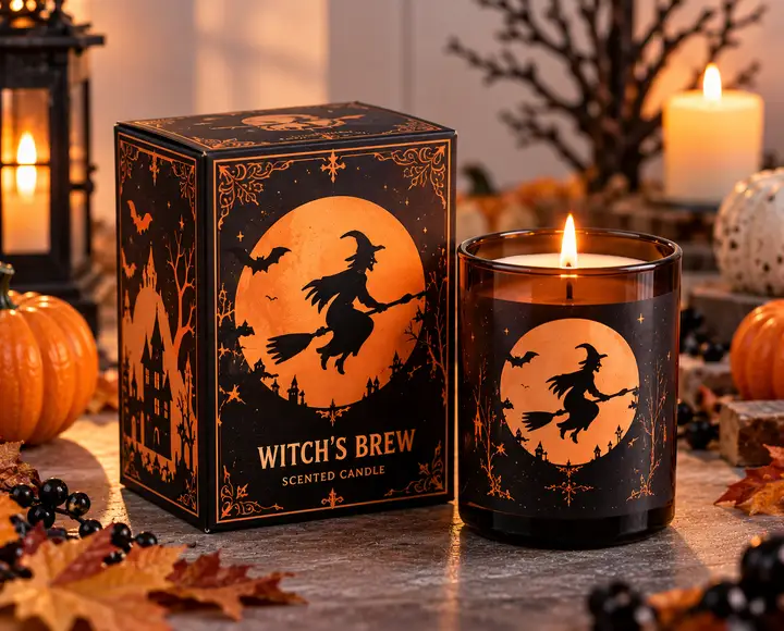 Halloween-Themed Candle Packaging